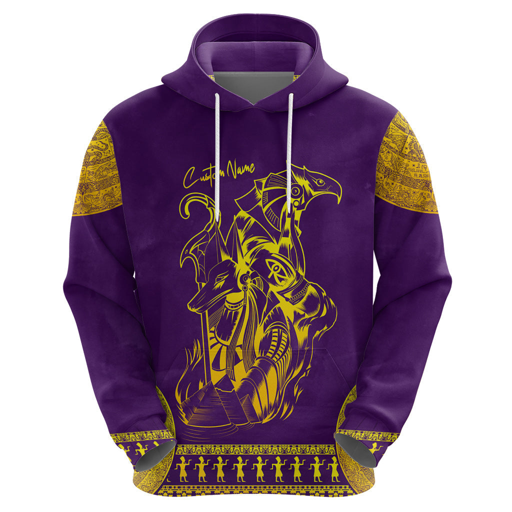 Anubis and Horus Hoodie Egyptian God Purple DT02