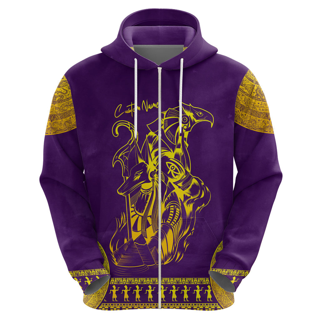 Anubis and Horus Hoodie Egyptian God Purple DT02