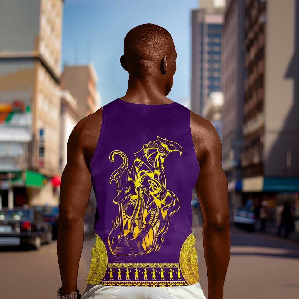 Anubis and Horus Men Tank Top Egyptian God Purple DT02