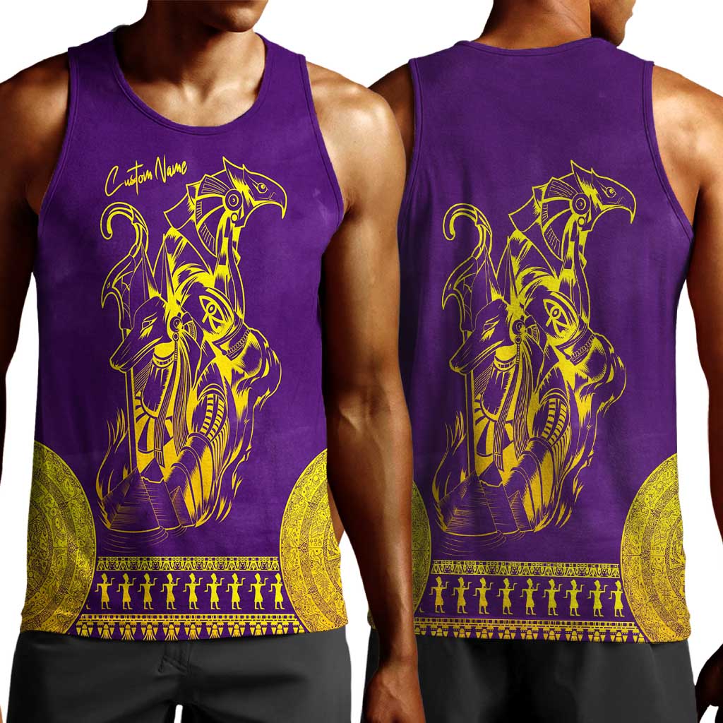 Anubis and Horus Men Tank Top Egyptian God Purple DT02