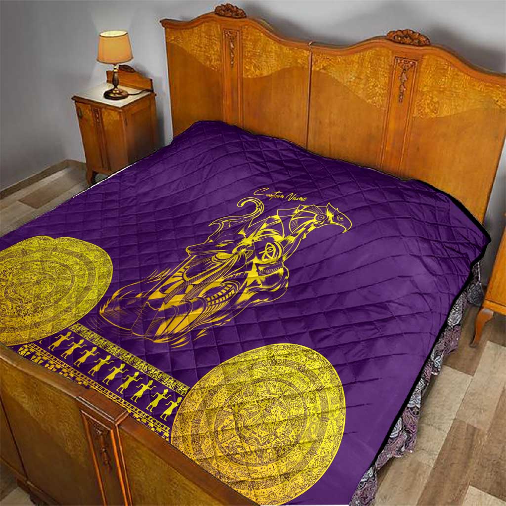 Anubis and Horus Quilt Egyptian God Purple DT02