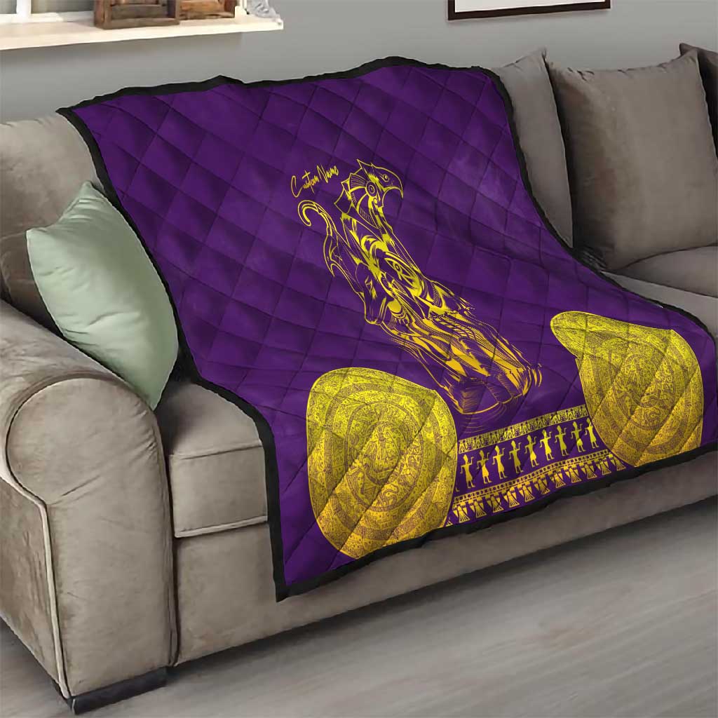 Anubis and Horus Quilt Egyptian God Purple DT02
