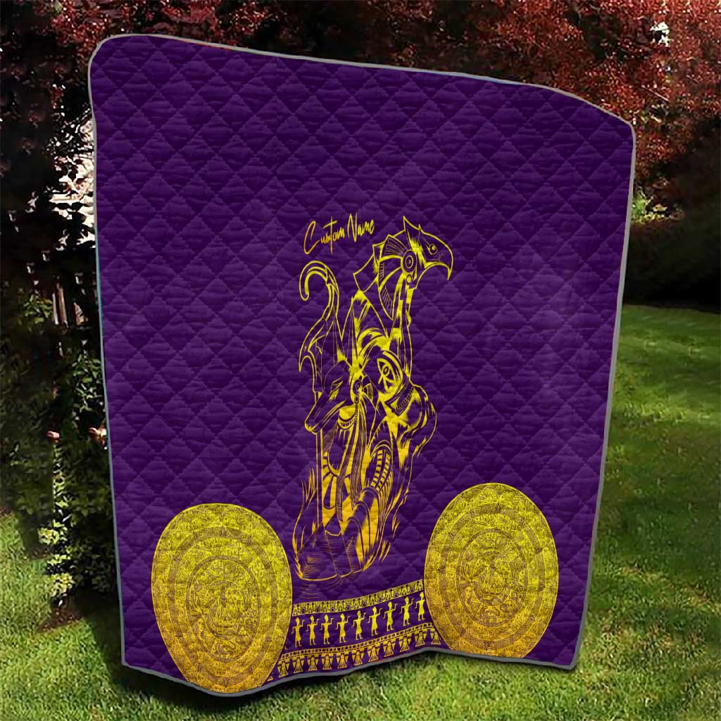Anubis and Horus Quilt Egyptian God Purple DT02