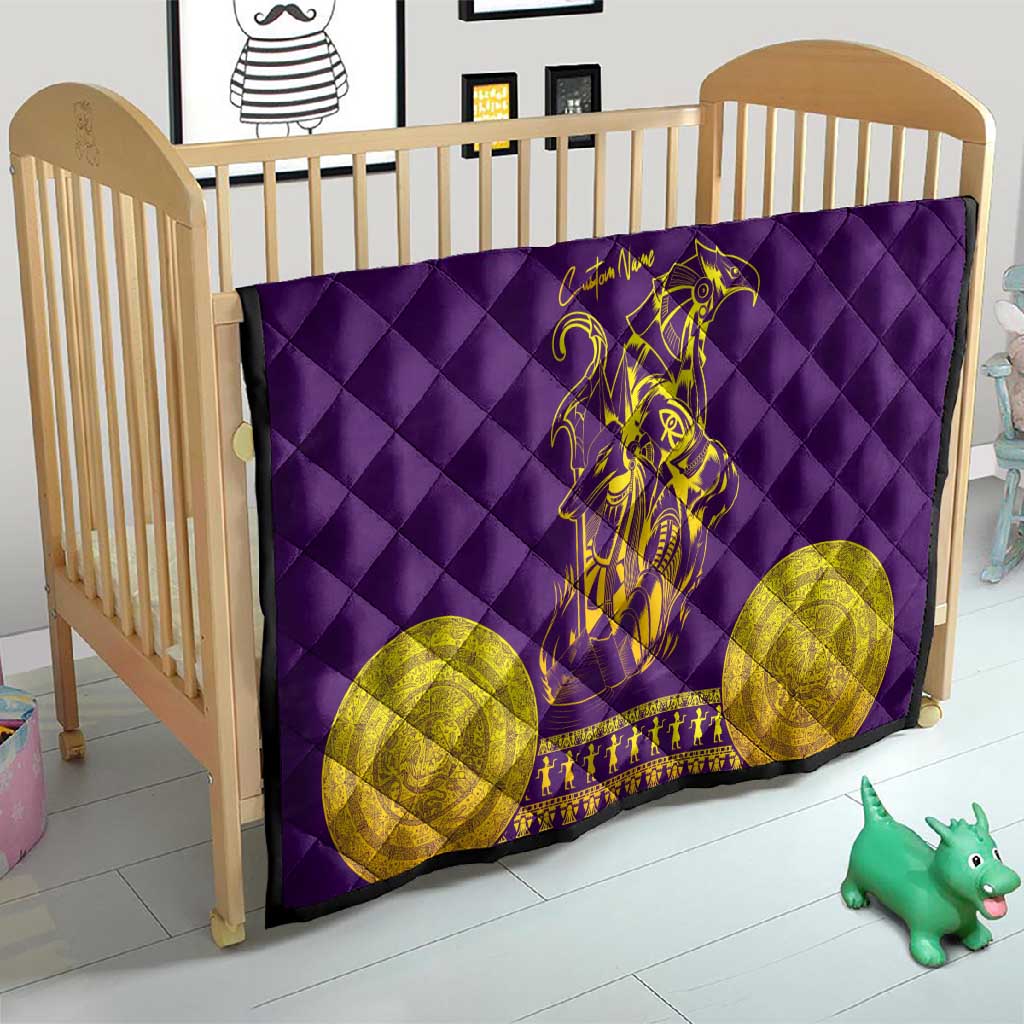 Anubis and Horus Quilt Egyptian God Purple DT02