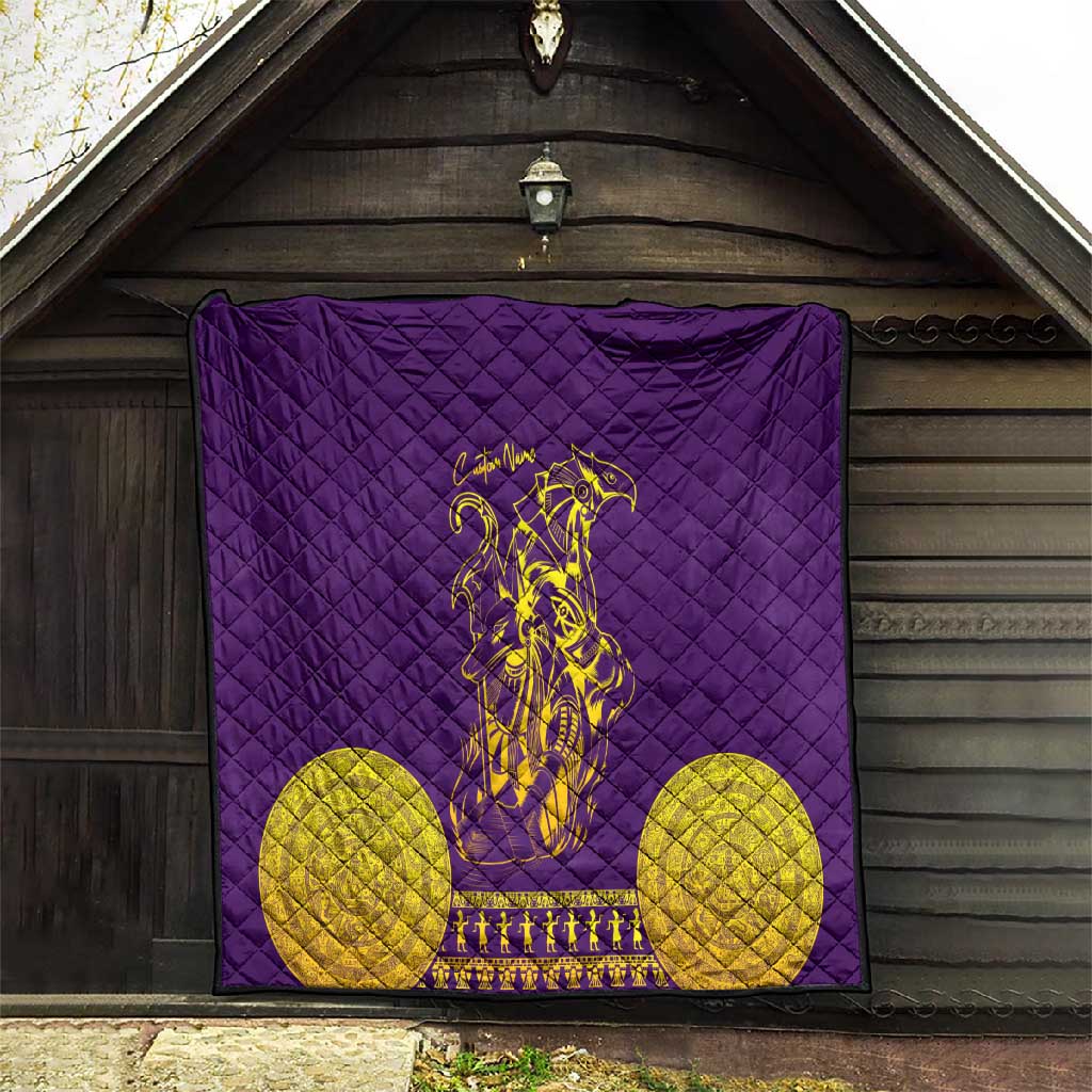 Anubis and Horus Quilt Egyptian God Purple DT02