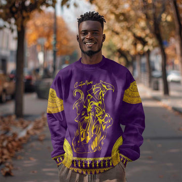 Anubis and Horus Sweatshirt Egyptian God Purple DT02
