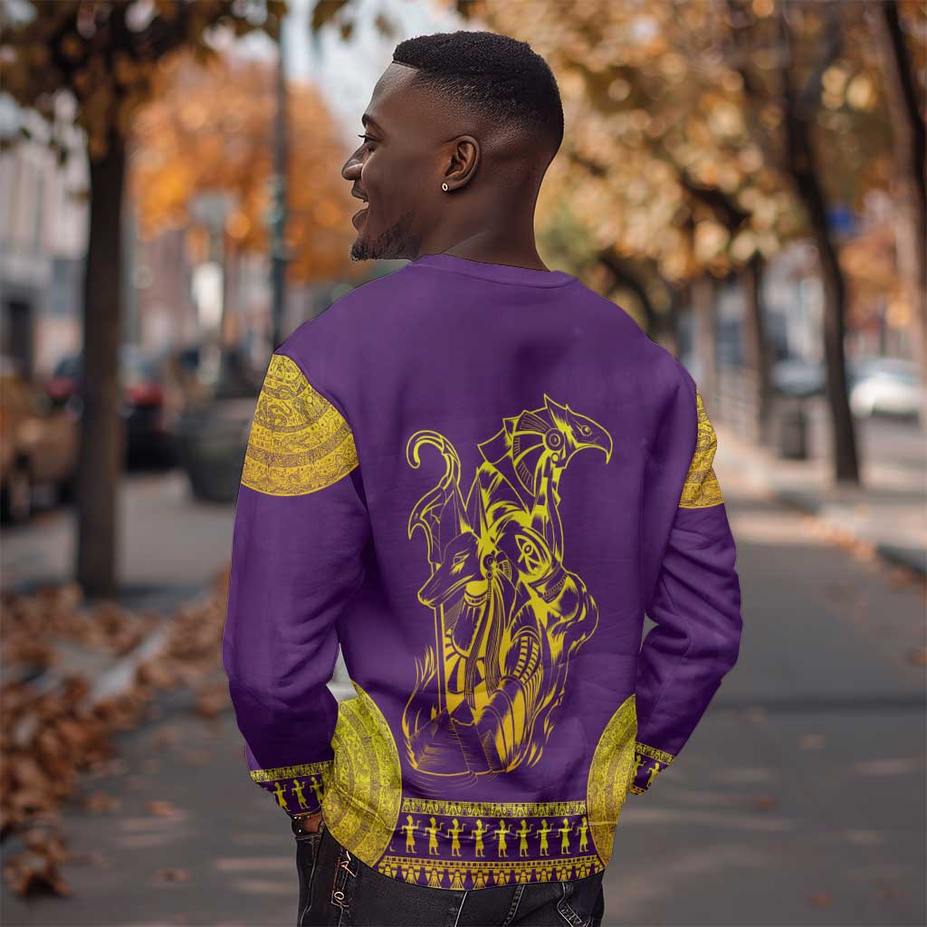Anubis and Horus Sweatshirt Egyptian God Purple DT02