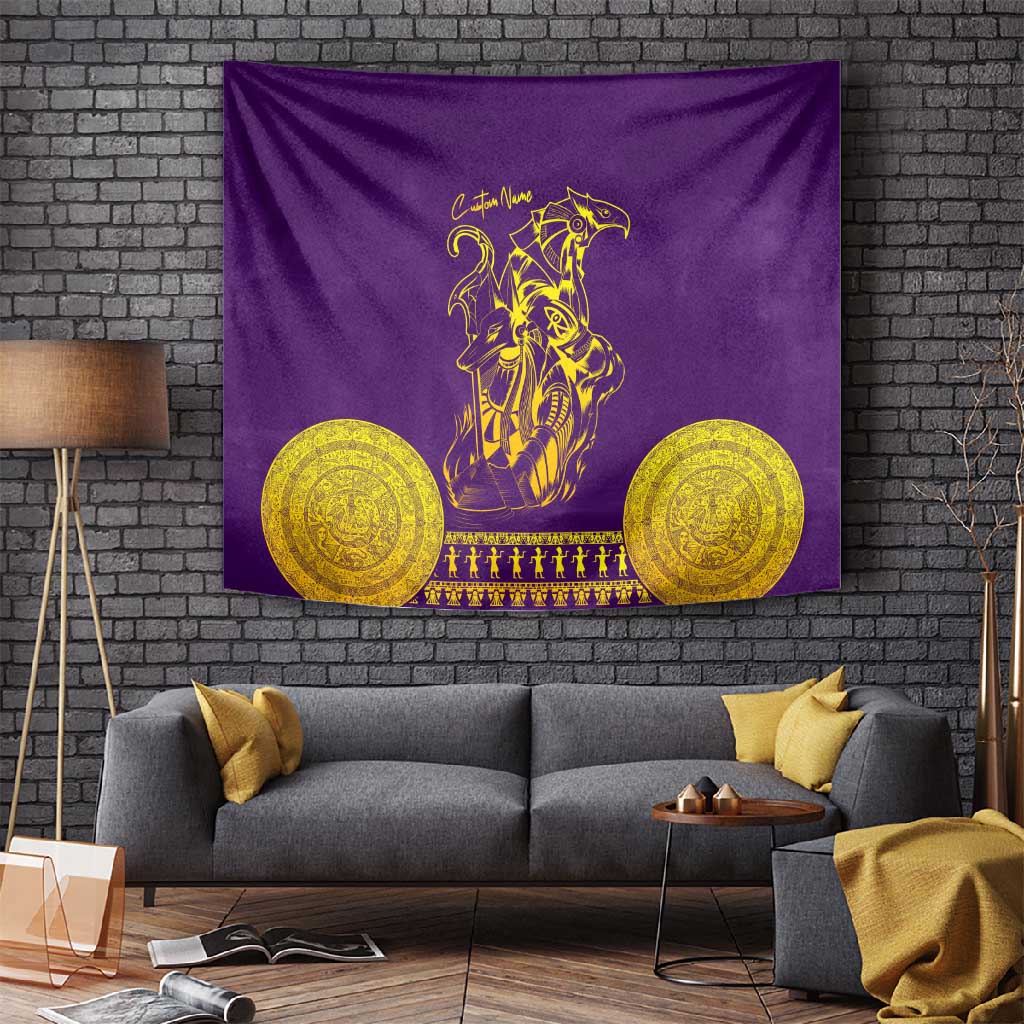 Anubis and Horus Tapestry Egyptian God Purple DT02