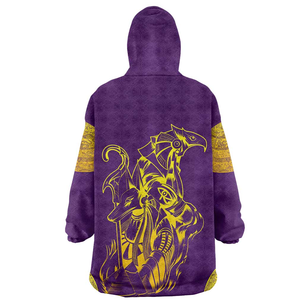 Anubis and Horus Wearable Blanket Hoodie Egyptian God Purple DT02