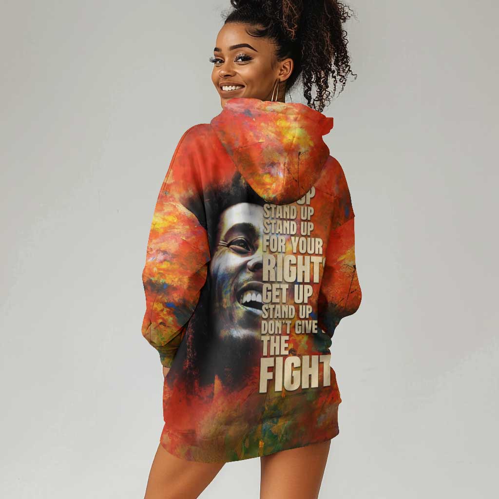 Reggae Legend Bob Hoodie Dress Retro Style DT02