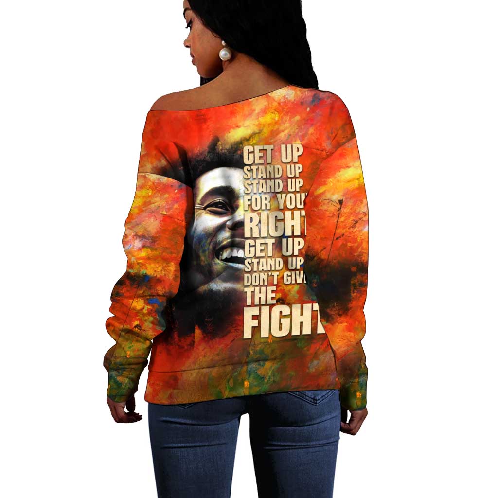 Reggae Legend Bob Off Shoulder Sweater Retro Style DT02