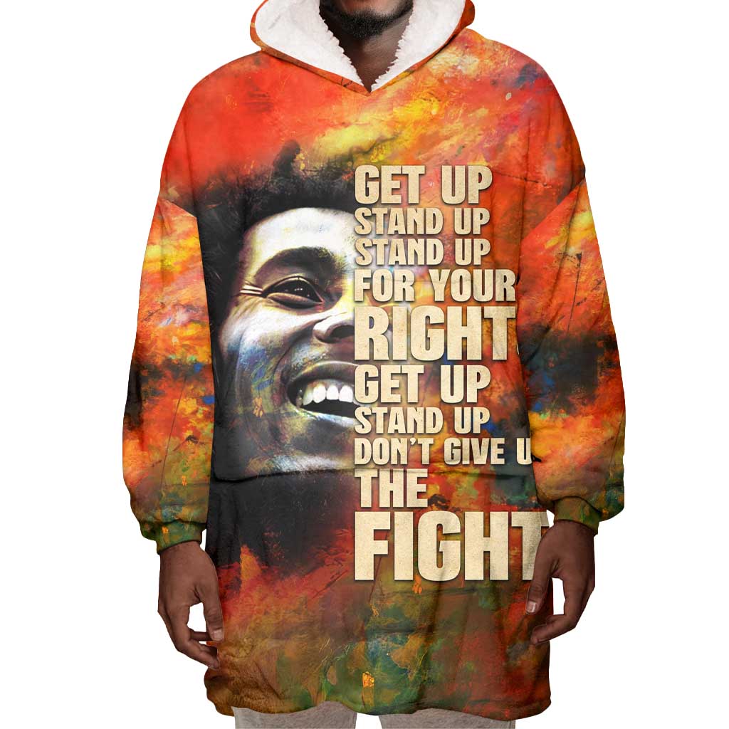 Reggae Legend Bob Wearable Blanket Hoodie Retro Style DT02