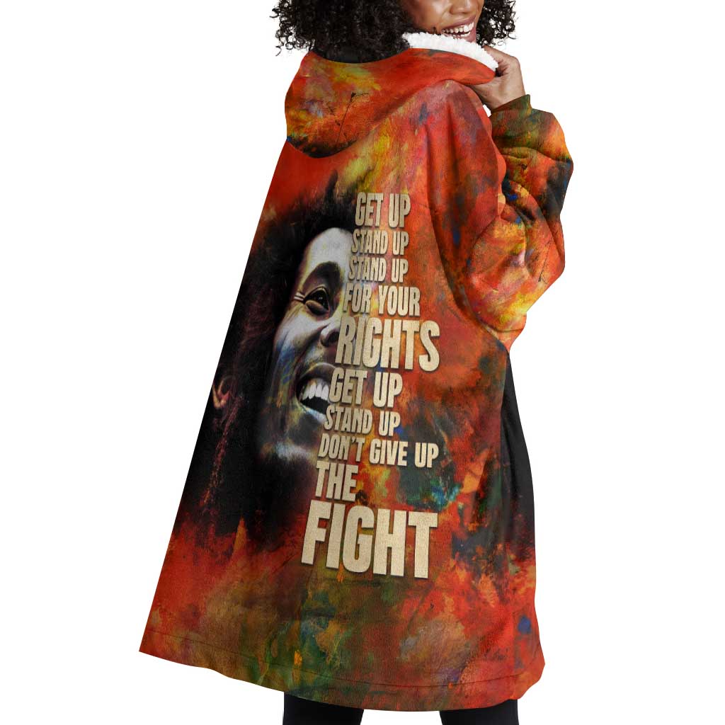 Reggae Legend Bob Wearable Blanket Hoodie Retro Style DT02
