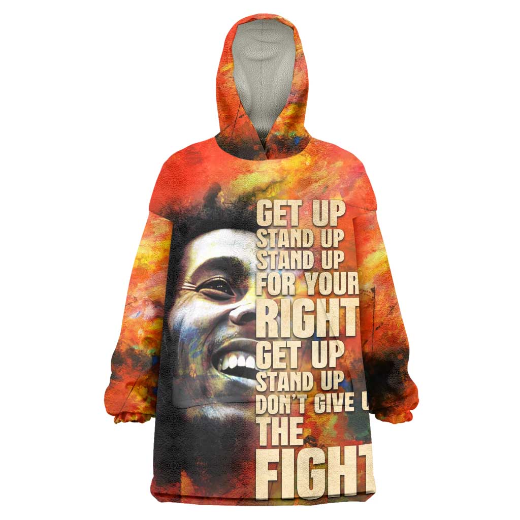 Reggae Legend Bob Wearable Blanket Hoodie Retro Style DT02
