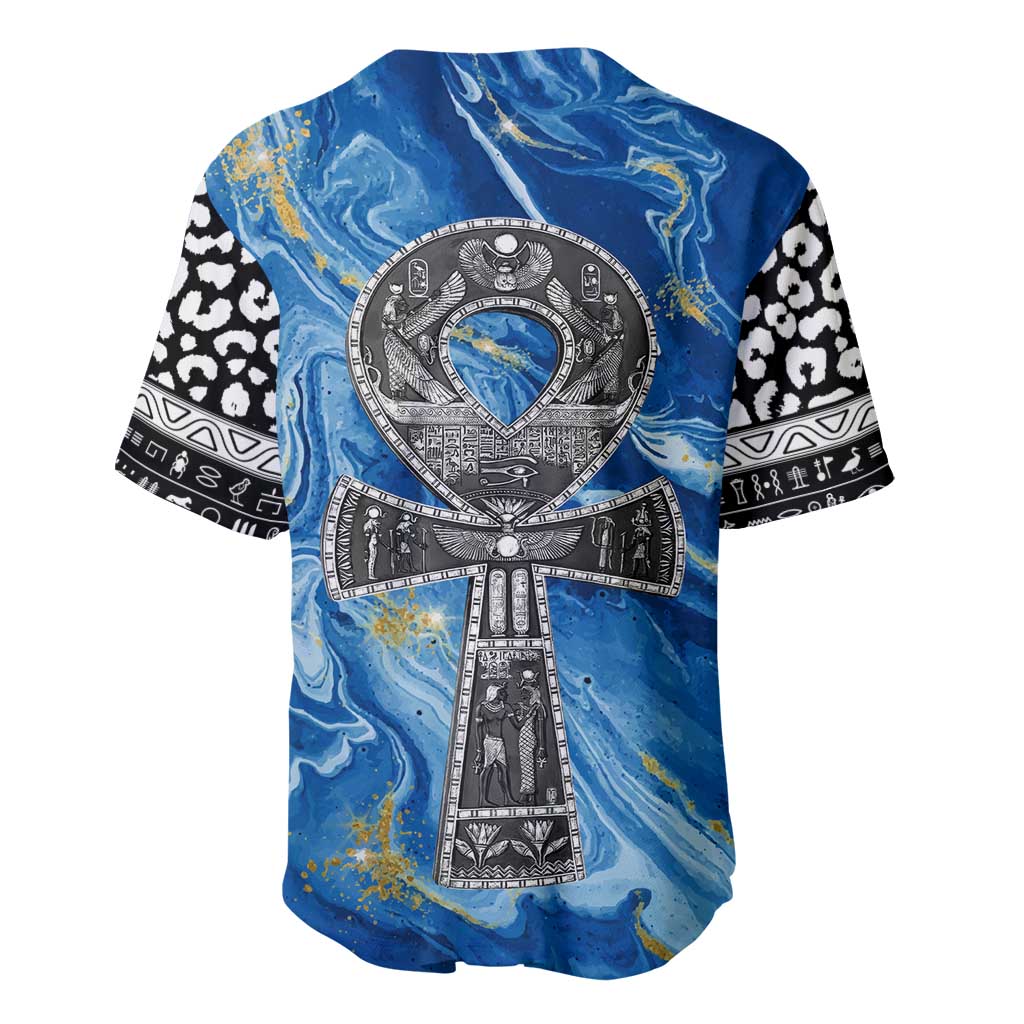 Ankh On Blue Baseball Jersey Pan African DT02