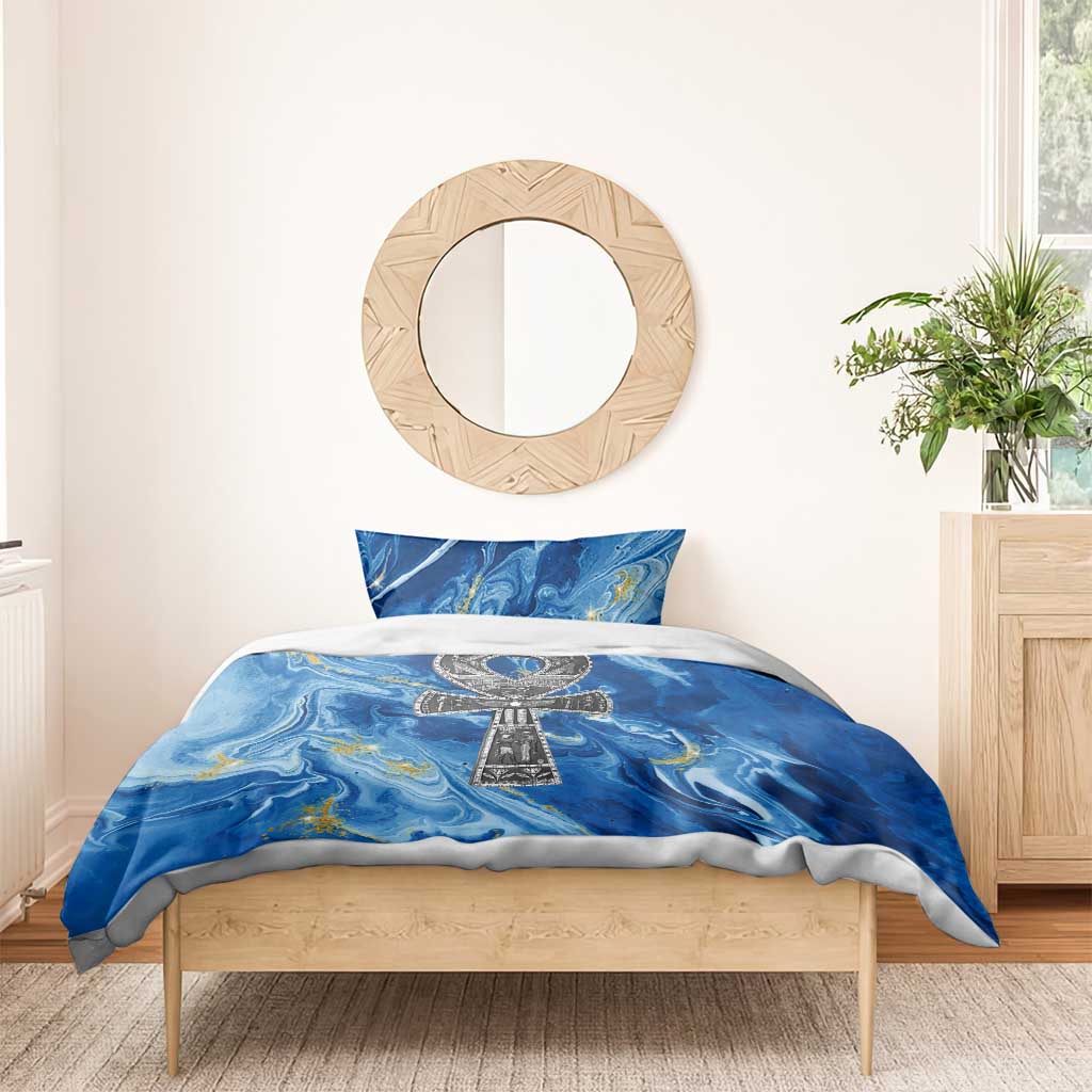 Ankh On Blue Bedding Set Pan African DT02