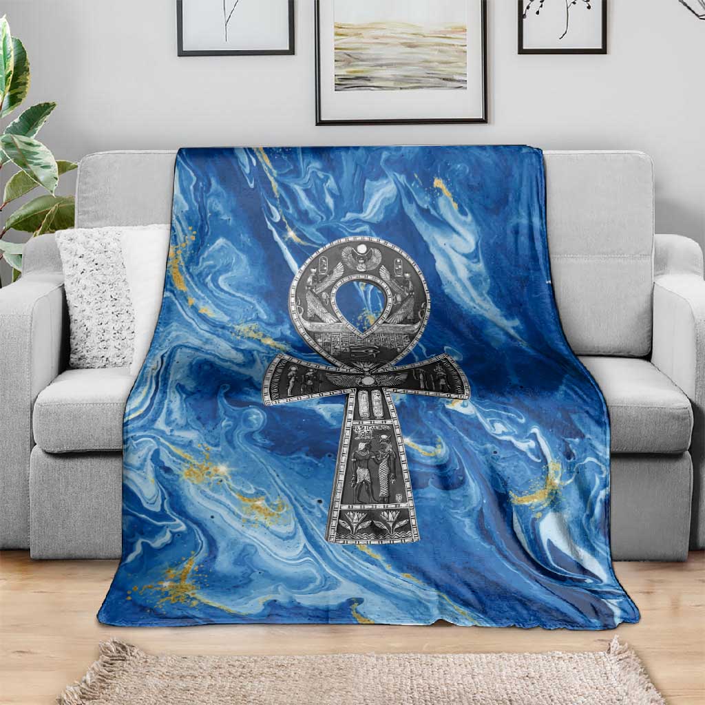 Ankh On Blue Blanket Pan African DT02