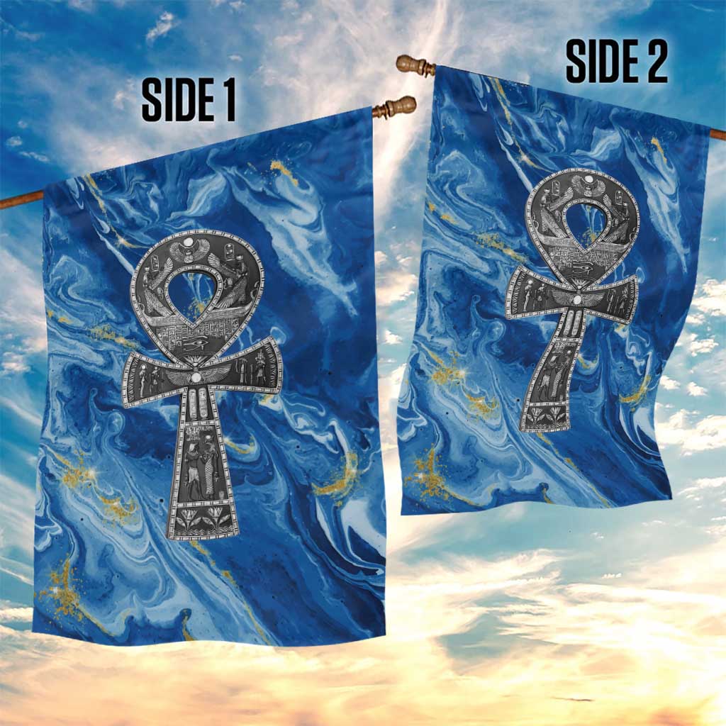 Ankh On Blue Garden Flag Pan African DT02