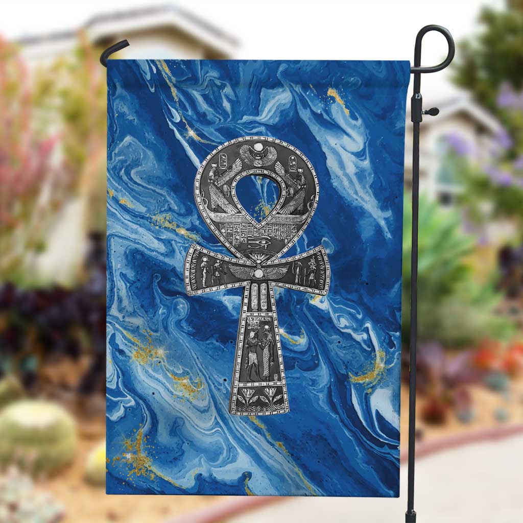 Ankh On Blue Garden Flag Pan African DT02