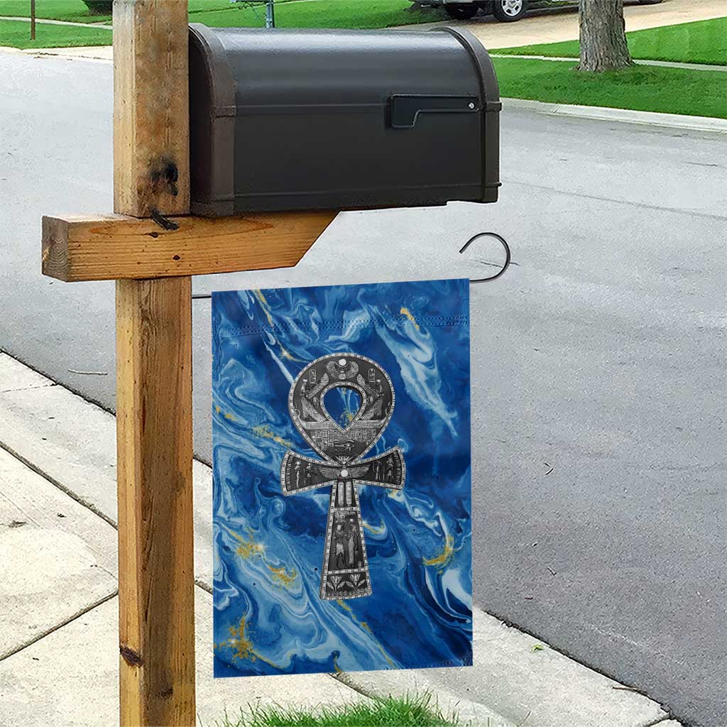 Ankh On Blue Garden Flag Pan African DT02