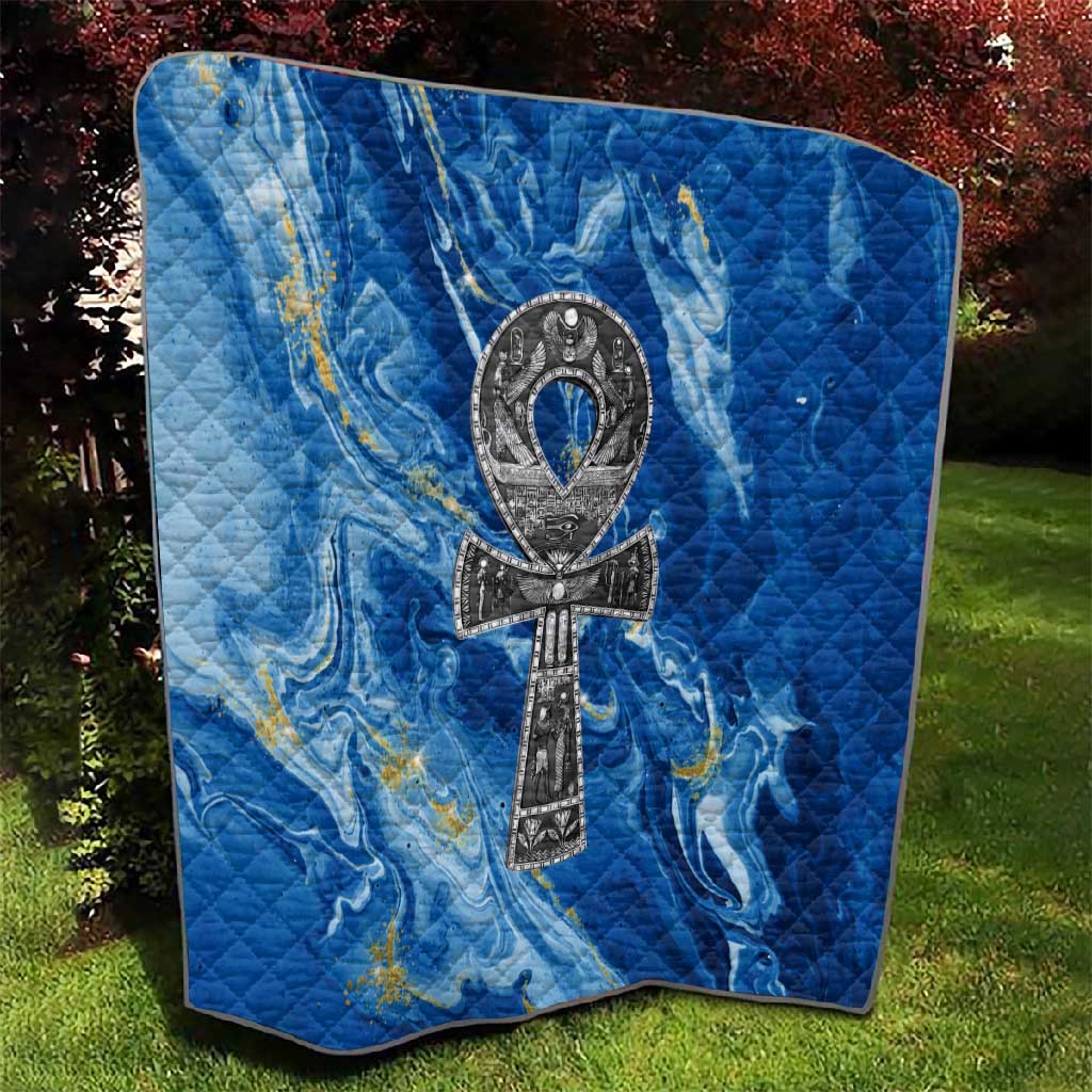 Ankh On Blue Quilt Pan African DT02