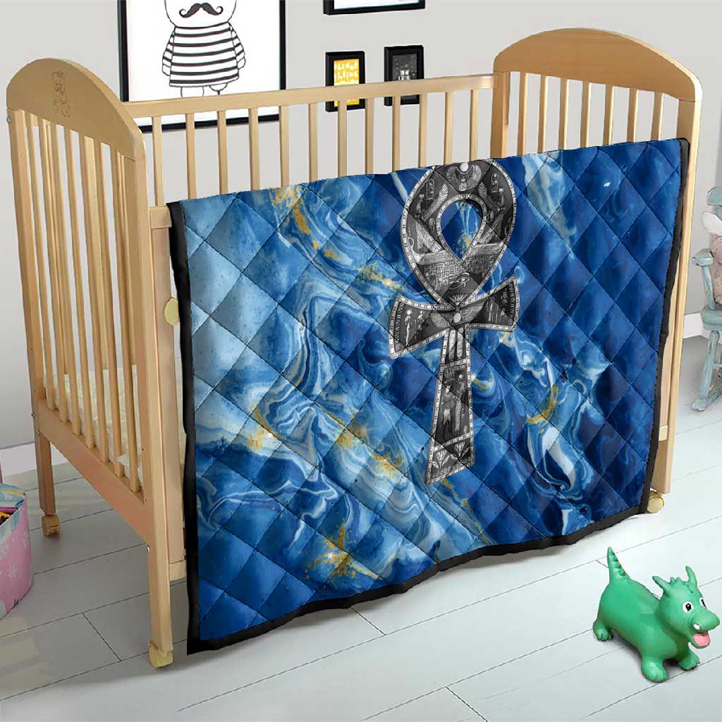 Ankh On Blue Quilt Pan African DT02