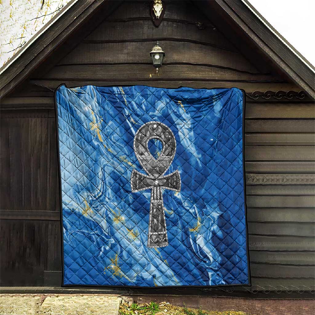 Ankh On Blue Quilt Pan African DT02