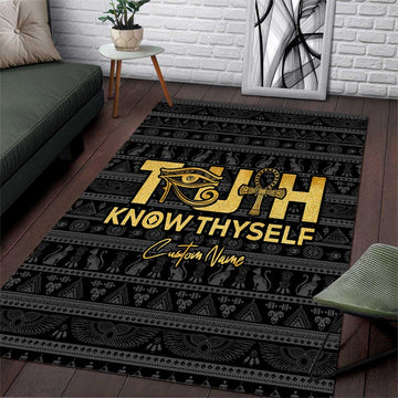 Personalized Truth Know Thyself Area Rug Eye of Horus and Ankh DT02