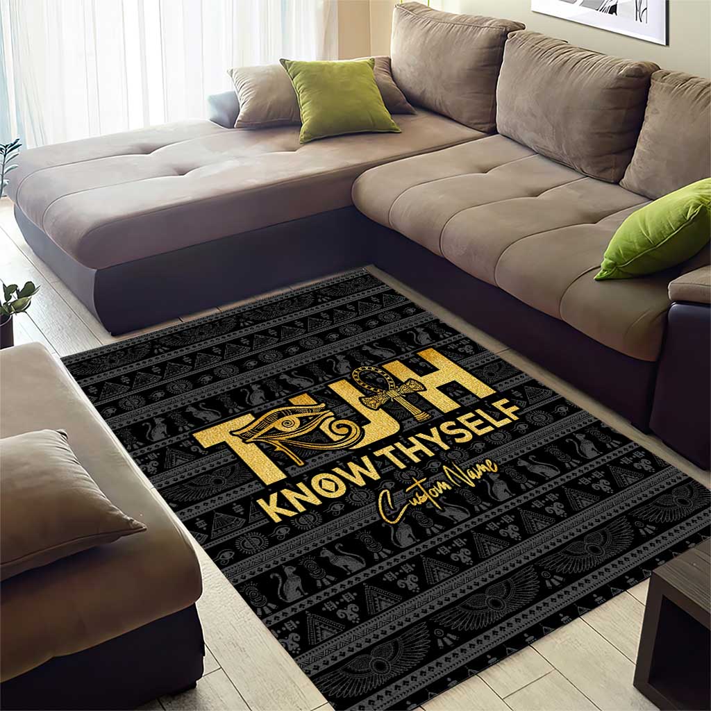 Personalized Truth Know Thyself Area Rug Eye of Horus and Ankh DT02