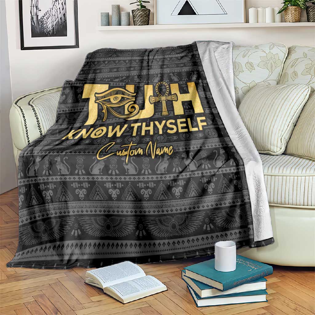 Personalized Truth Know Thyself Blanket Eye of Horus and Ankh DT02