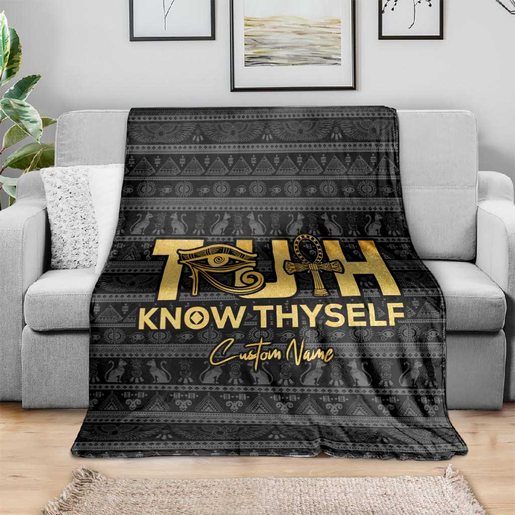 Personalized Truth Know Thyself Blanket Eye of Horus and Ankh DT02