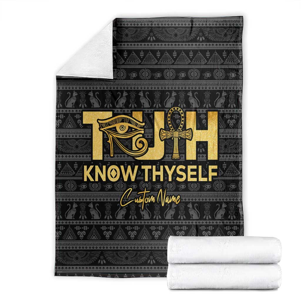 Personalized Truth Know Thyself Blanket Eye of Horus and Ankh DT02
