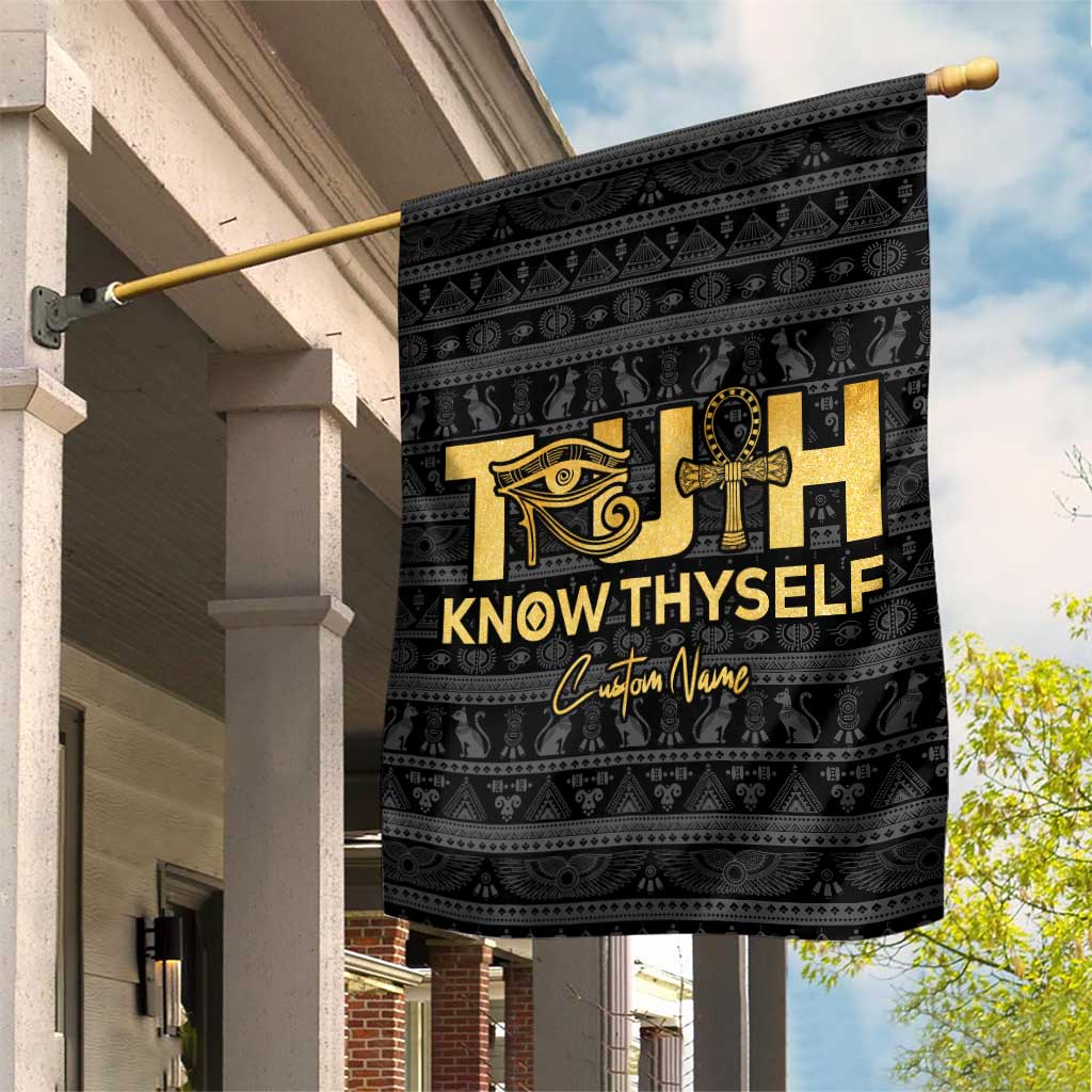 Personalized Truth Know Thyself Garden Flag Eye of Horus and Ankh DT02