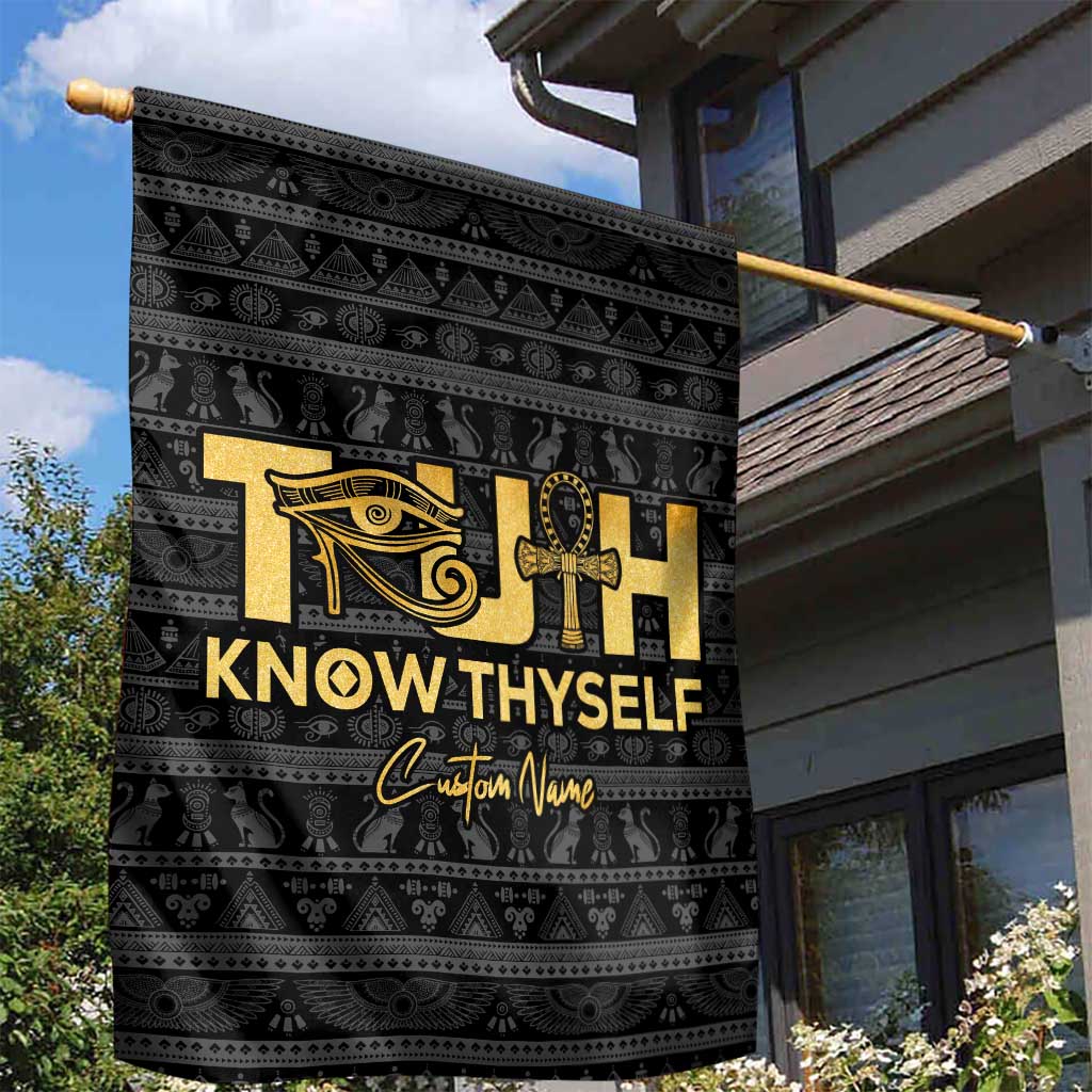 Personalized Truth Know Thyself Garden Flag Eye of Horus and Ankh DT02