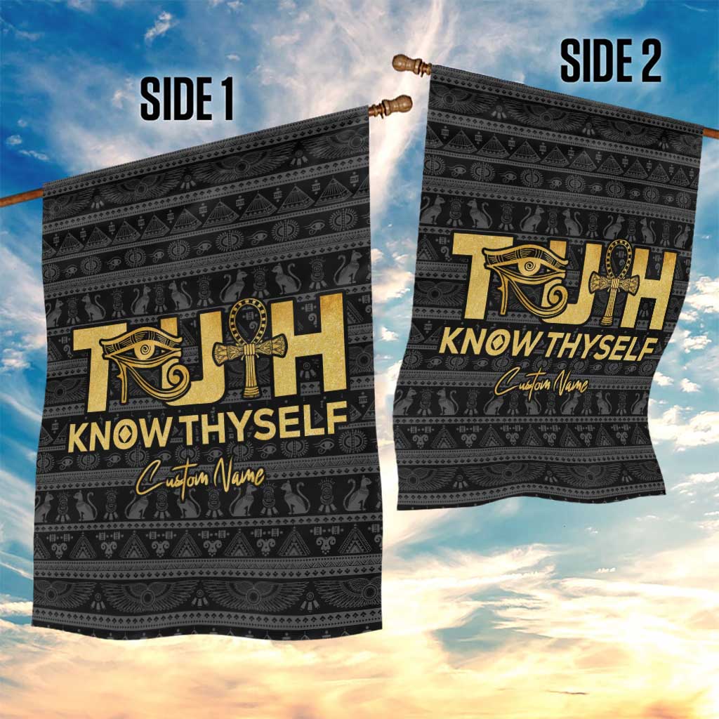 Personalized Truth Know Thyself Garden Flag Eye of Horus and Ankh DT02