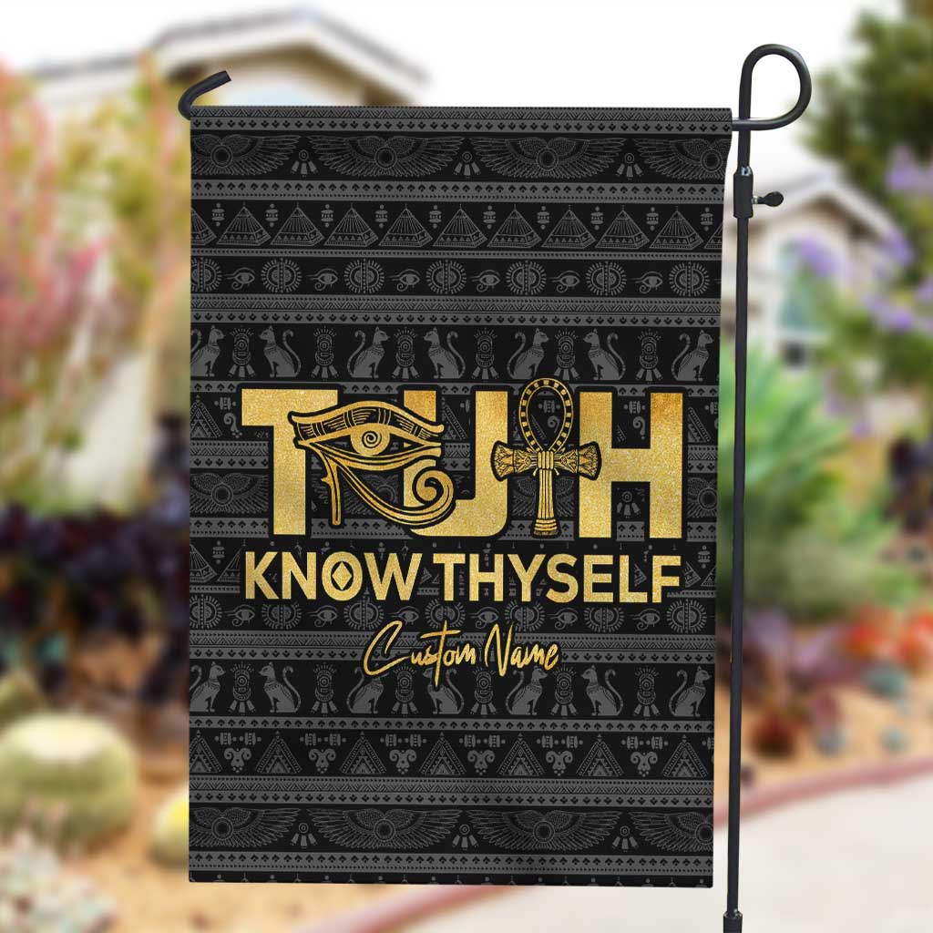 Personalized Truth Know Thyself Garden Flag Eye of Horus and Ankh DT02