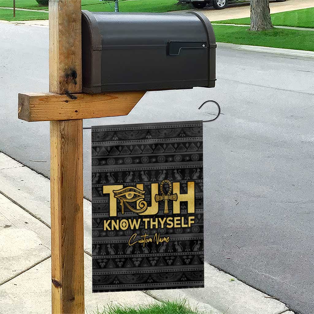 Personalized Truth Know Thyself Garden Flag Eye of Horus and Ankh DT02