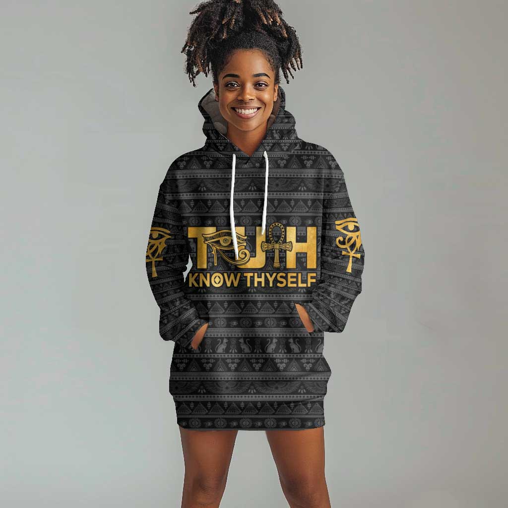 Personalized Truth Know Thyself Hoodie Dress Eye of Horus and Ankh DT02
