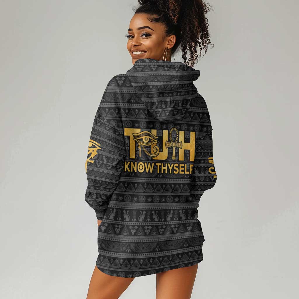 Personalized Truth Know Thyself Hoodie Dress Eye of Horus and Ankh DT02