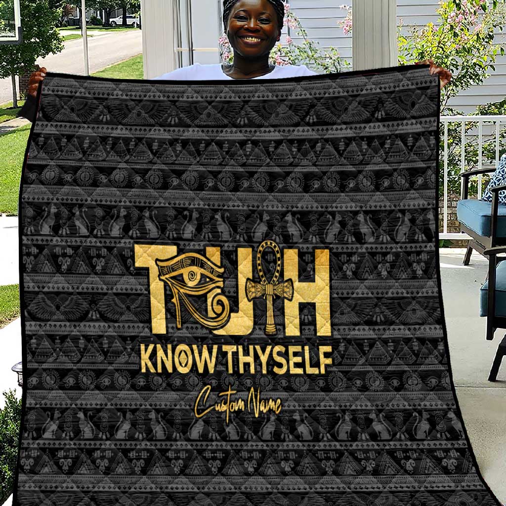 Personalized Truth Know Thyself Quilt Eye of Horus and Ankh DT02