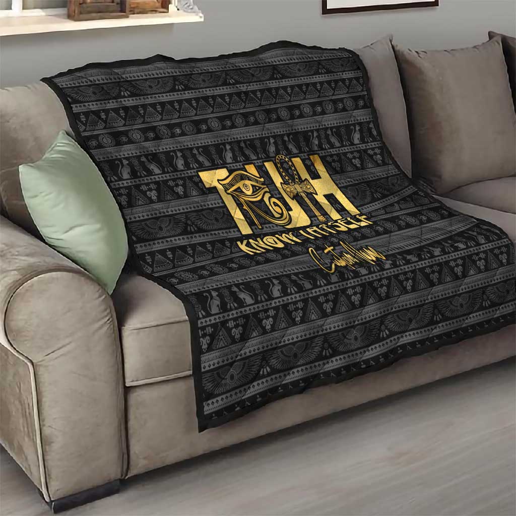 Personalized Truth Know Thyself Quilt Eye of Horus and Ankh DT02