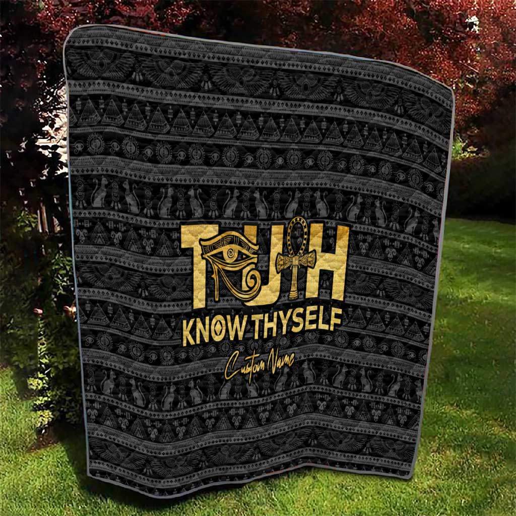 Personalized Truth Know Thyself Quilt Eye of Horus and Ankh DT02