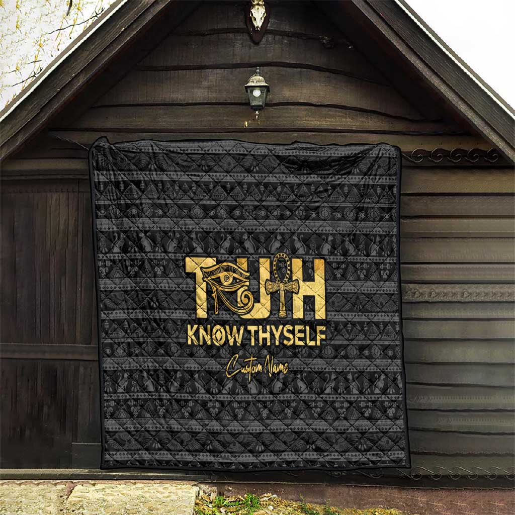 Personalized Truth Know Thyself Quilt Eye of Horus and Ankh DT02