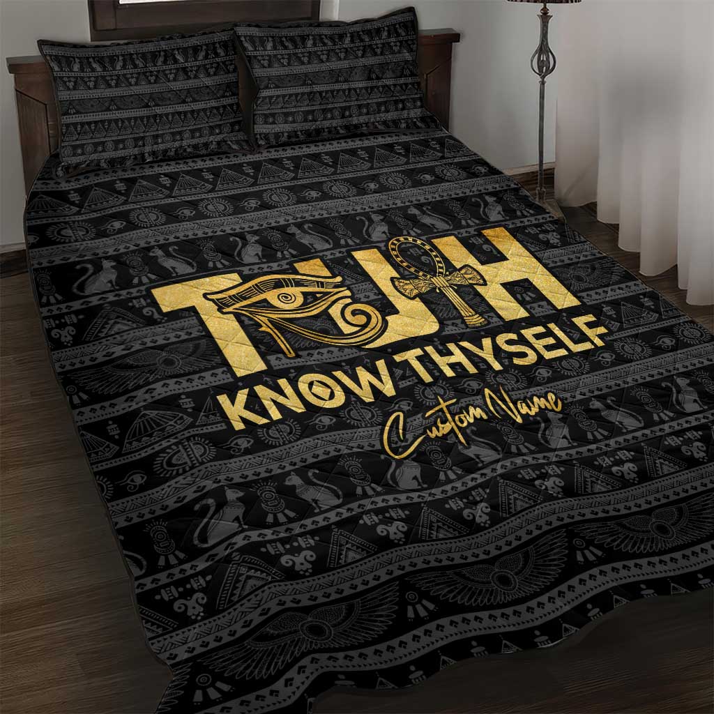 Personalized Truth Know Thyself Quilt Bed Set Eye of Horus and Ankh DT02