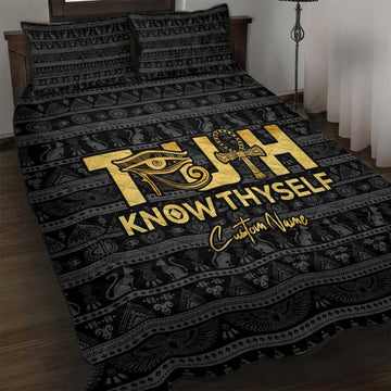 Personalized Truth Know Thyself Quilt Bed Set Eye of Horus and Ankh DT02