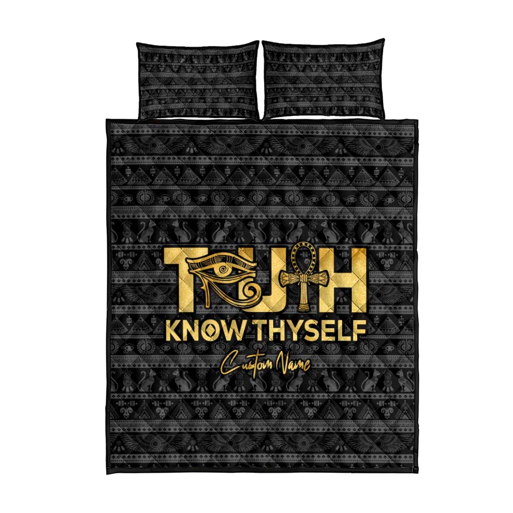Personalized Truth Know Thyself Quilt Bed Set Eye of Horus and Ankh DT02