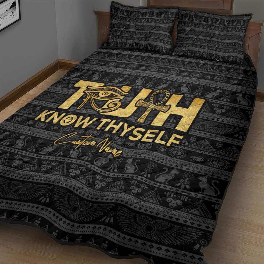 Personalized Truth Know Thyself Quilt Bed Set Eye of Horus and Ankh DT02