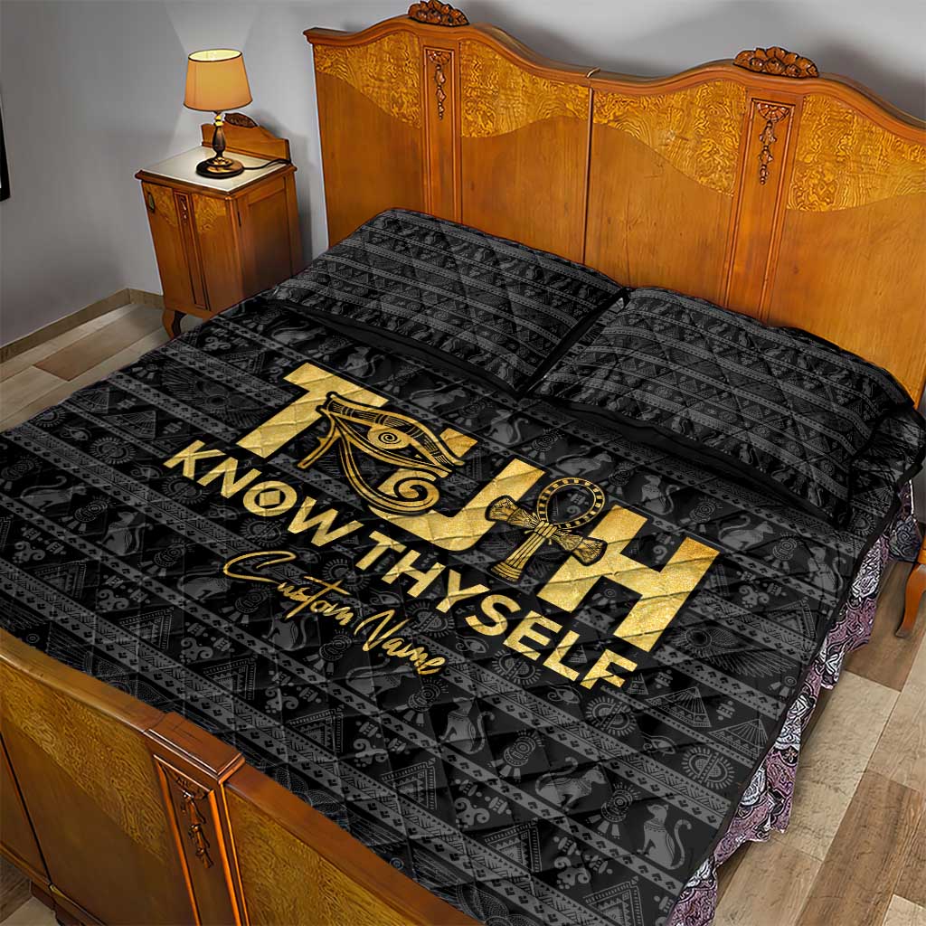 Personalized Truth Know Thyself Quilt Bed Set Eye of Horus and Ankh DT02