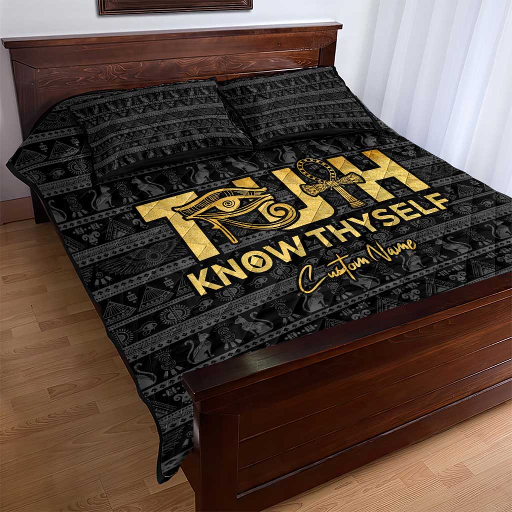 Personalized Truth Know Thyself Quilt Bed Set Eye of Horus and Ankh DT02