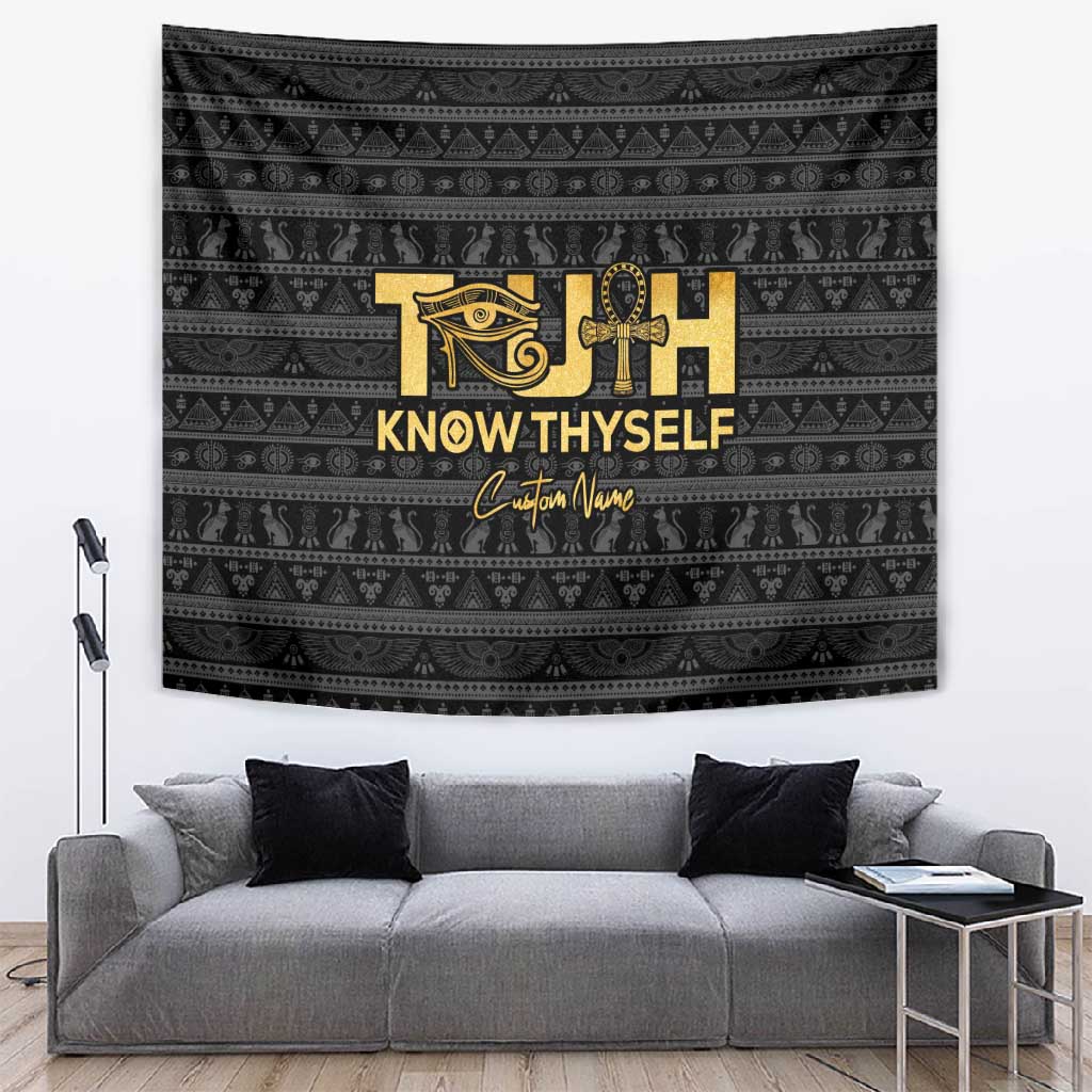 Personalized Truth Know Thyself Tapestry Eye of Horus and Ankh DT02